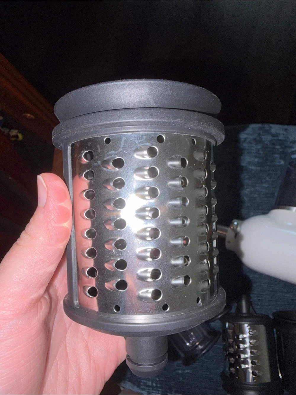 KitchenAid White Rotary Food Processor Attachment with Stainless Drums
